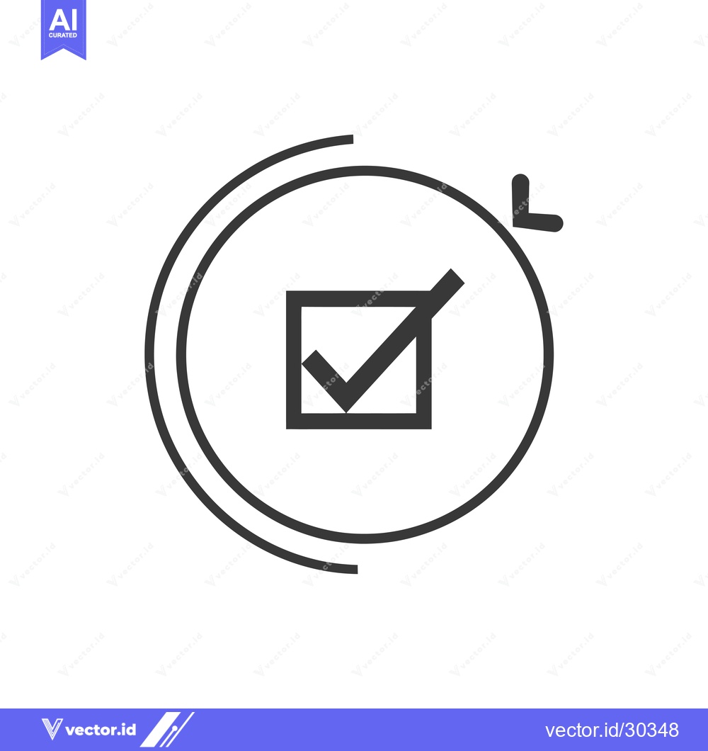 Premium Vector of Check Mark Icon with Circular Arrow