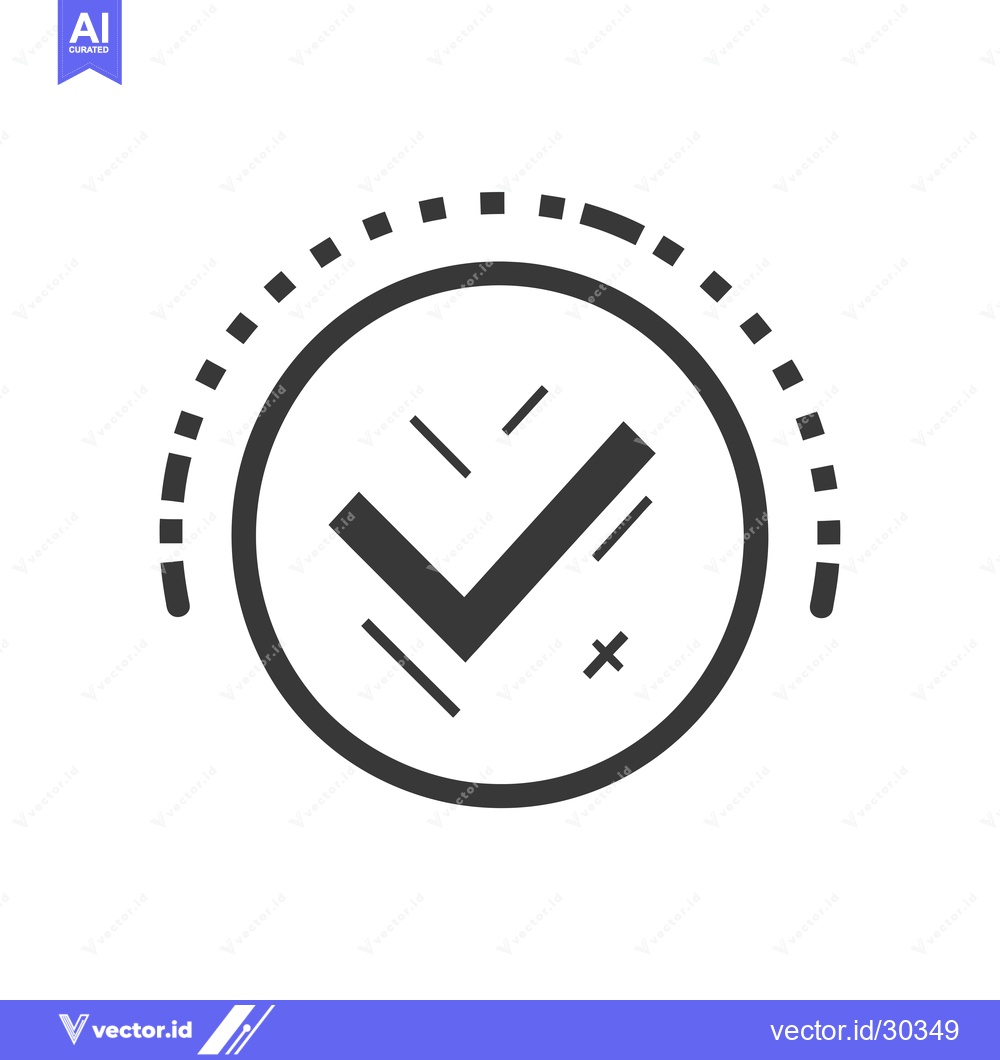 Premium Vector dari Checkmark Icon with Dashed Circle Border