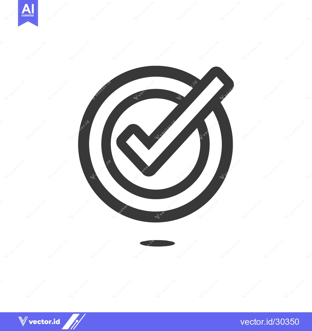 Premium Vector of Check Mark Icon with Double Circle Border