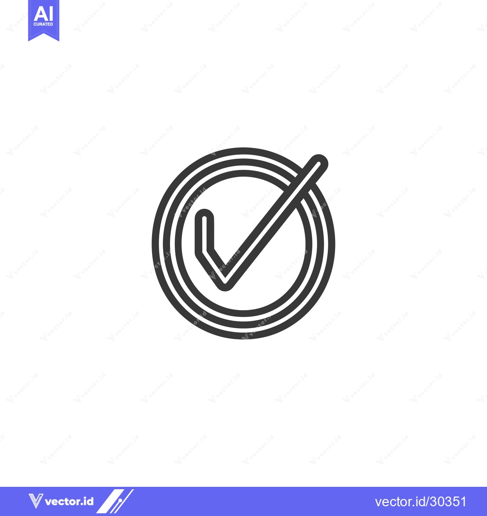 Premium Vector of Checkmark Icon with Triple Outline Circle