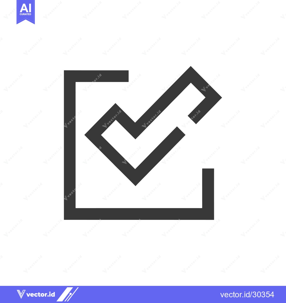 Premium Vector of Check Mark In A Square Icon 5896