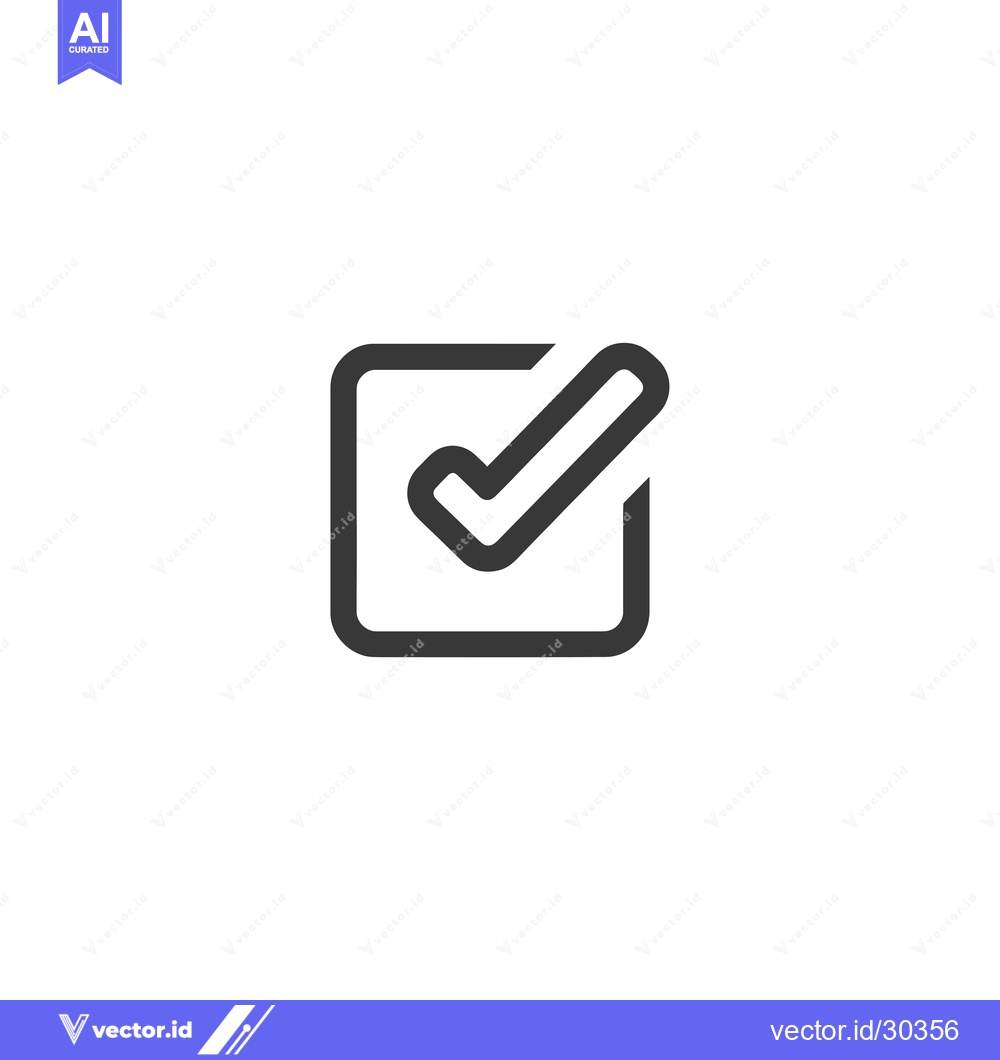 Premium Vector dari Check Mark in a Square, Simple Line Icon