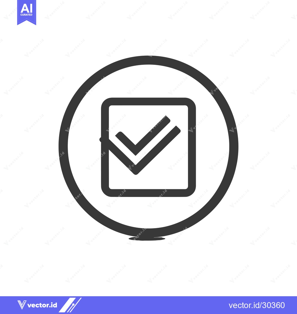 Premium Vector dari Check Mark Inside a Circle and Square