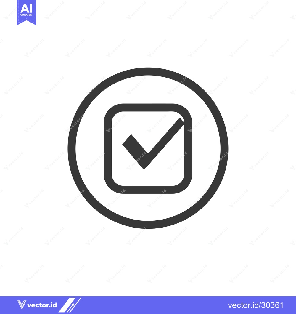 Premium Vector dari Check Mark Inside a Circle and Square Icon