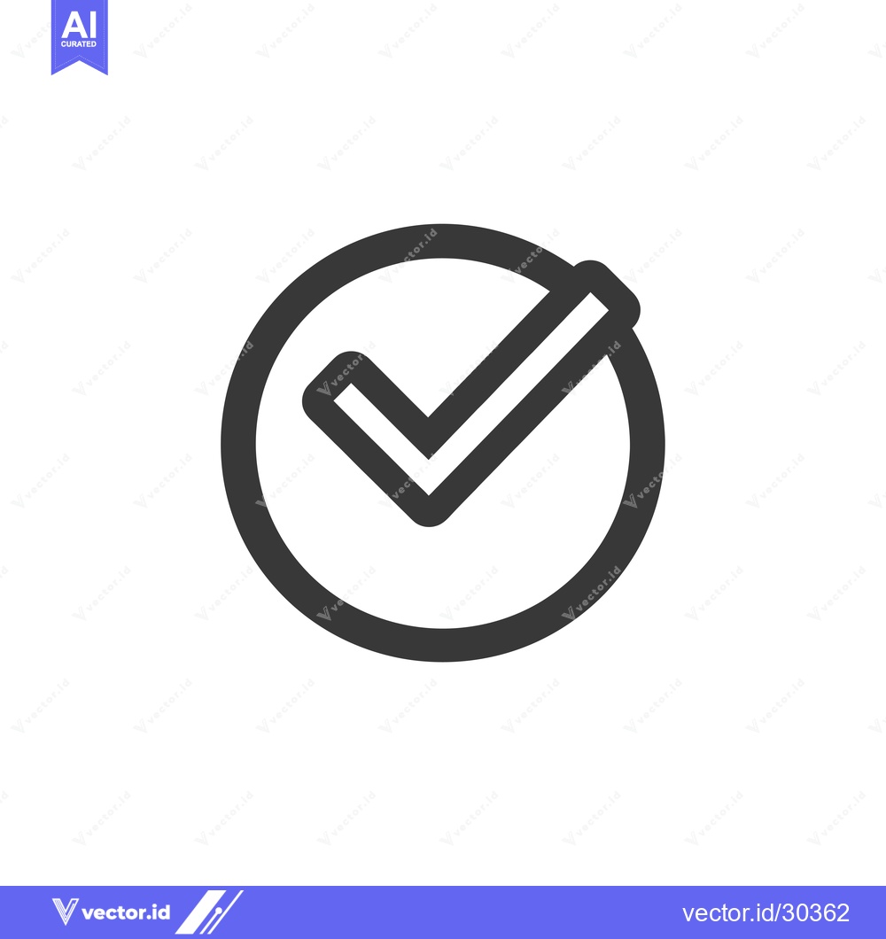 Premium Vector dari Check Mark Inside a Circle Icon