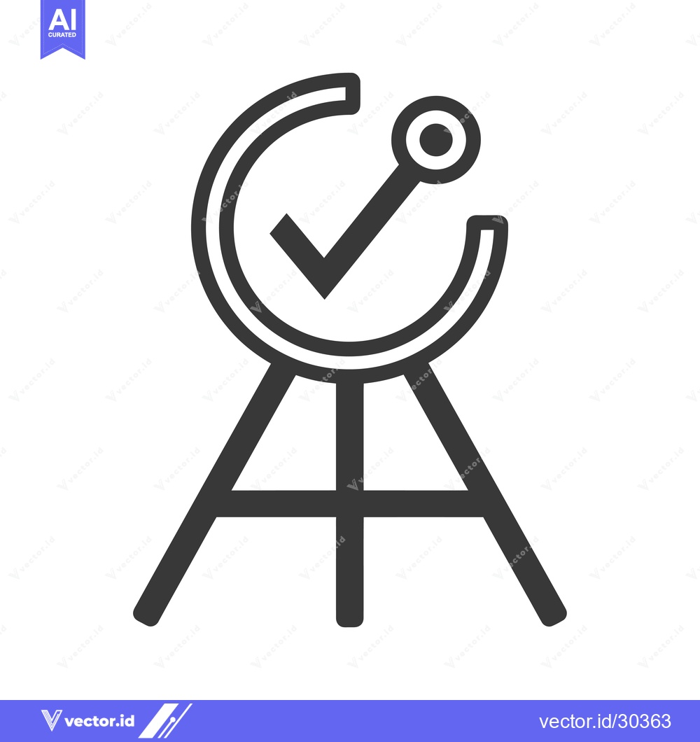 Premium Vector dari Check Mark Inside a Circle on a Tripod Stand
