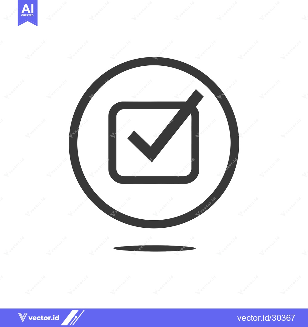Premium Vector of Check Mark Inside A Circle With A Shadow 5904