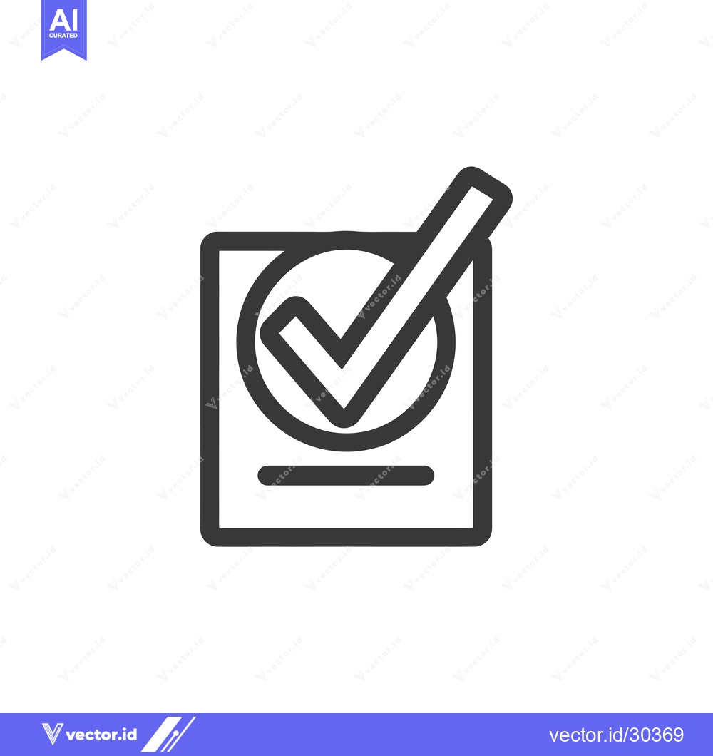 Premium Vector dari Checkmark inside a circle within a square frame