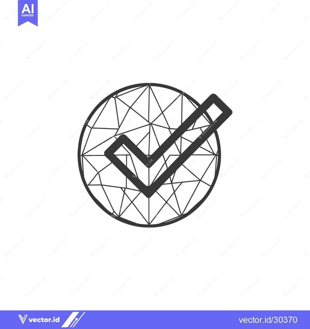 Premium Vector dari Checkmark Inside a Geometric Circle