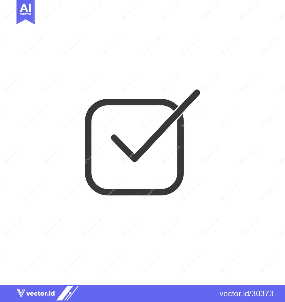 Premium Vector dari Check Mark Inside a Square, Indicating Completion or Agreement