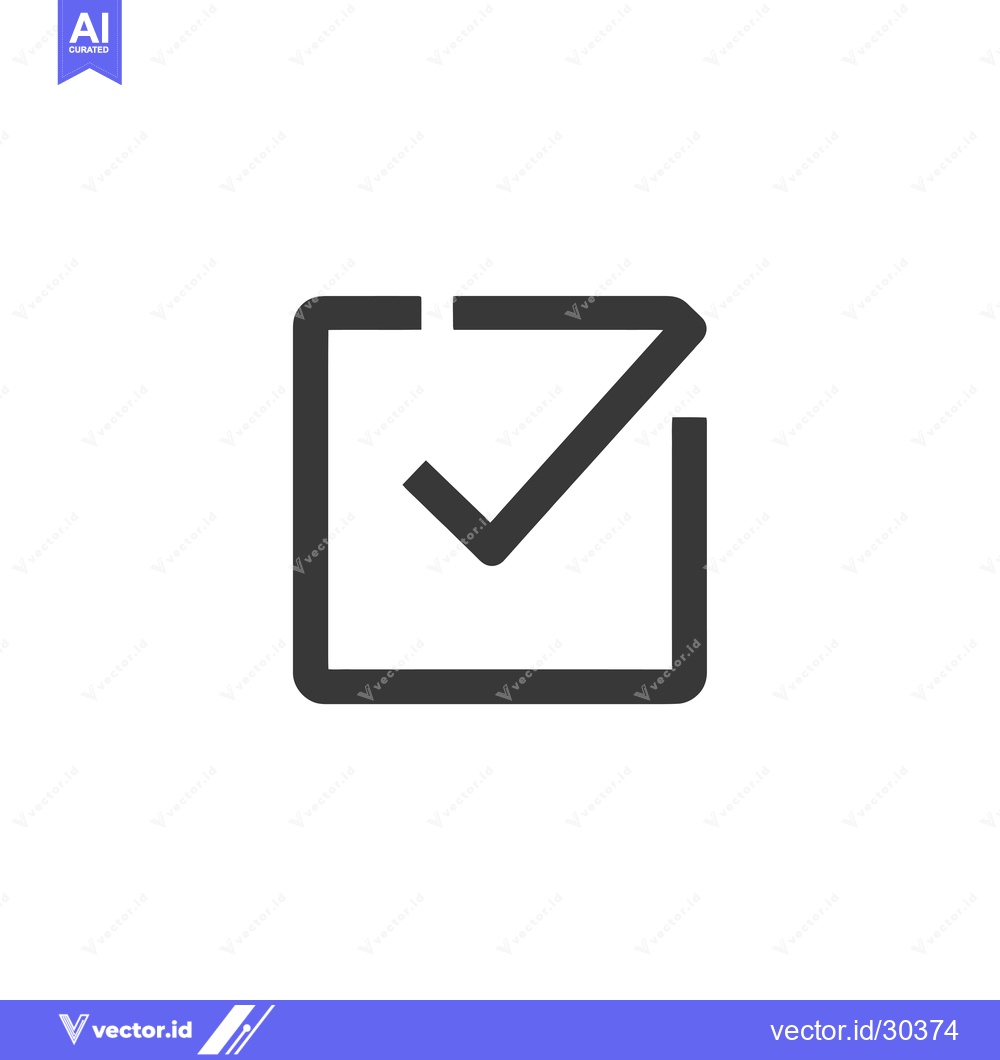 Premium Vector dari Checkmark inside a square, simple black icon