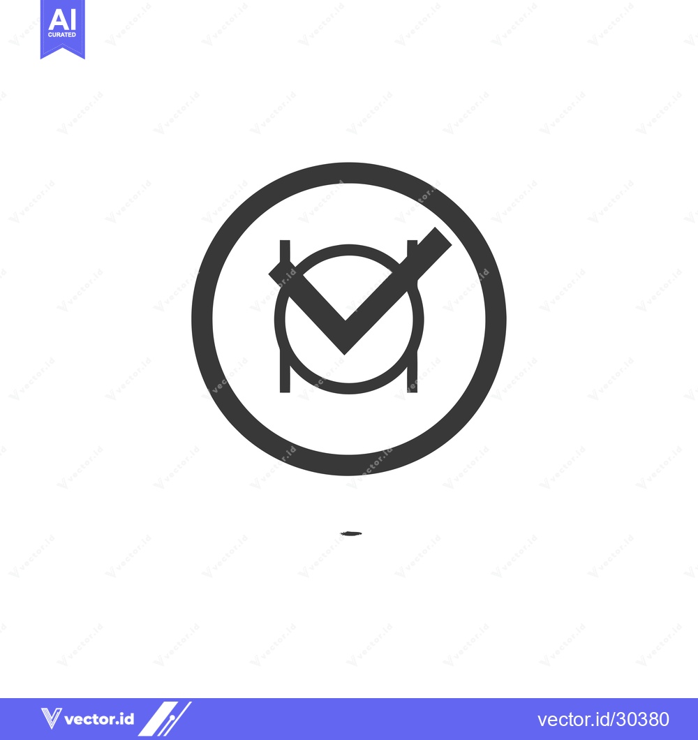 Premium Vector dari Checkmark within a Circle with a Thick Outer Border