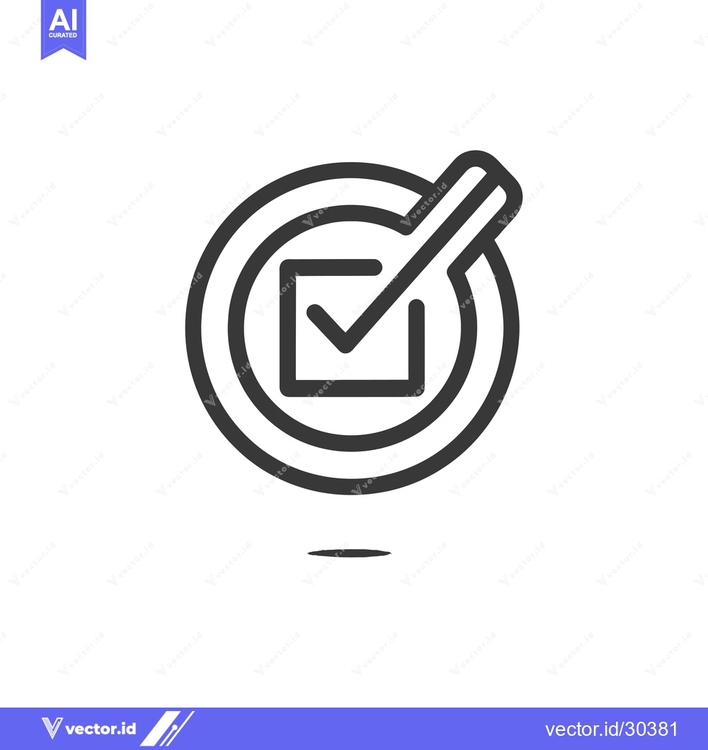 Premium Vector dari Checkmark within a square surrounded by two circles