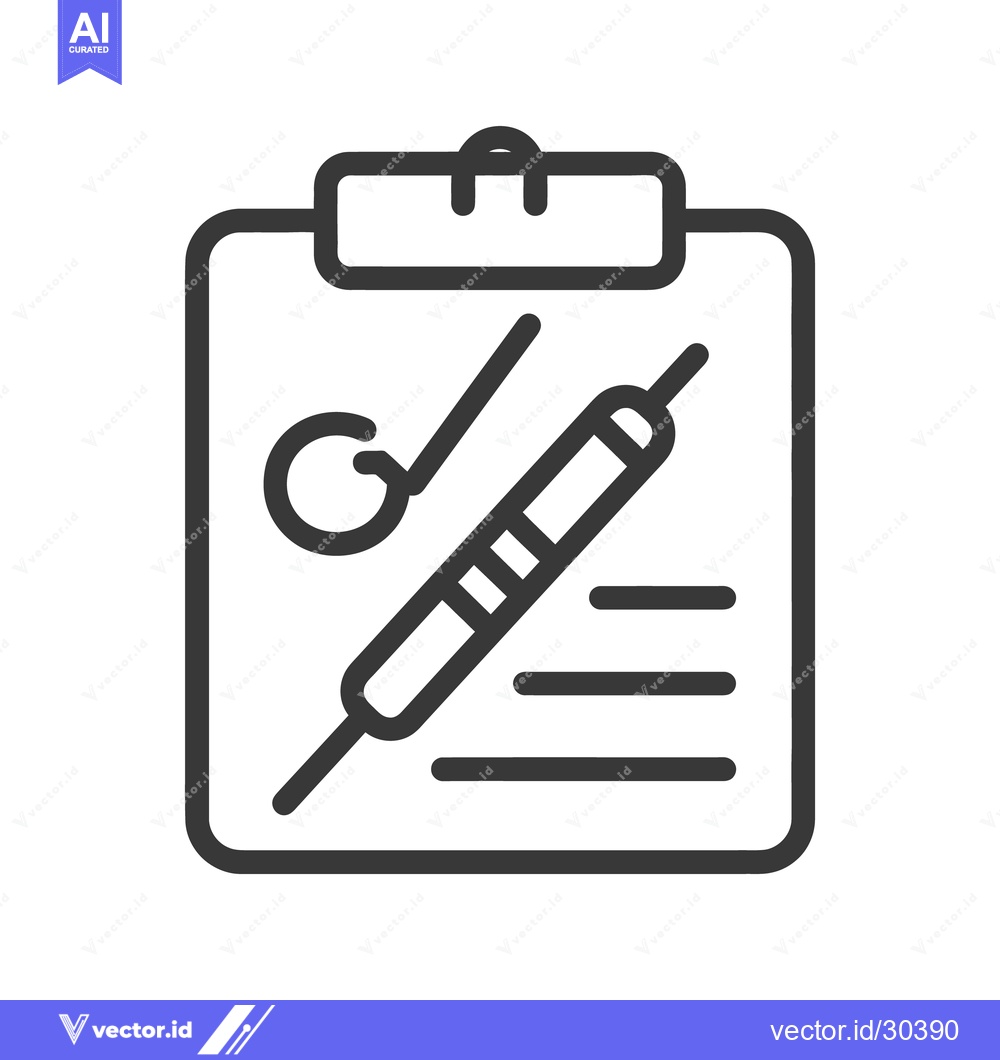 Premium Vector of A drawing of a dentists tools on a medical clipboard