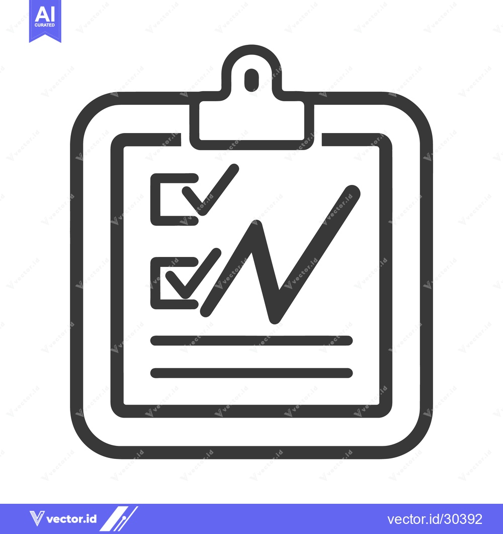 Premium Vector dari A black and white icon of a chart on a clipboard