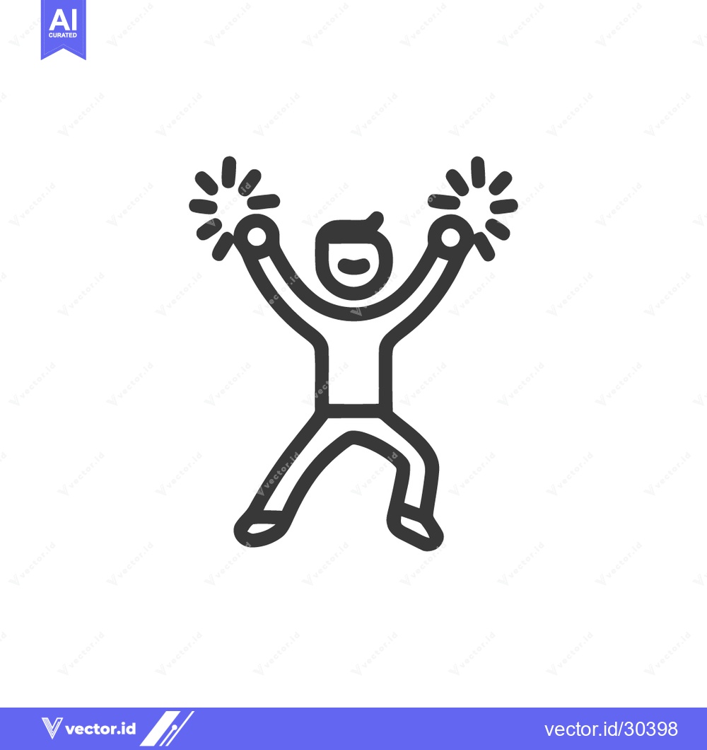 Premium Vector dari Joyful Celebration: Line Art of Person with Sparklers, Arms Raised in