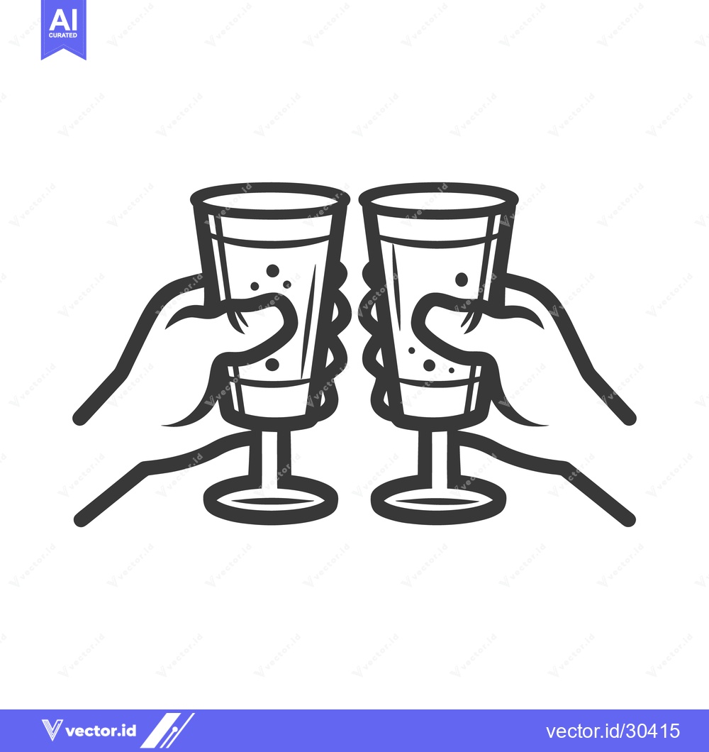 Premium Vector dari Two hands are toasting with glasses of a fizzy beverage