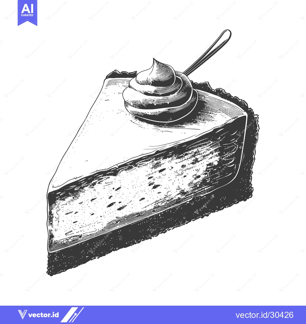 Premium Vector of A Slice of Cheesecake with Creamy Topping