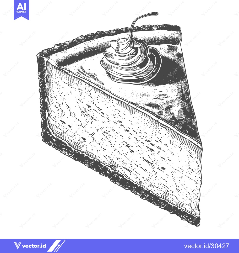 Premium Vector dari A Delicious Slice Of Cheesecake With Cherry Topping