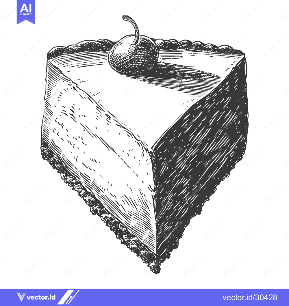 Premium Vector dari A Delicious Slice Of Cherry Cheesecake Dessert