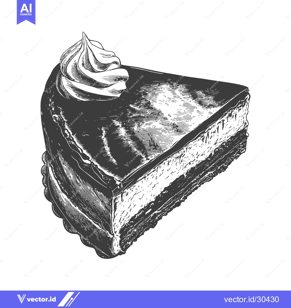 Premium Vector dari A Delicious Slice Of Chocolate Layer Cake With Cream