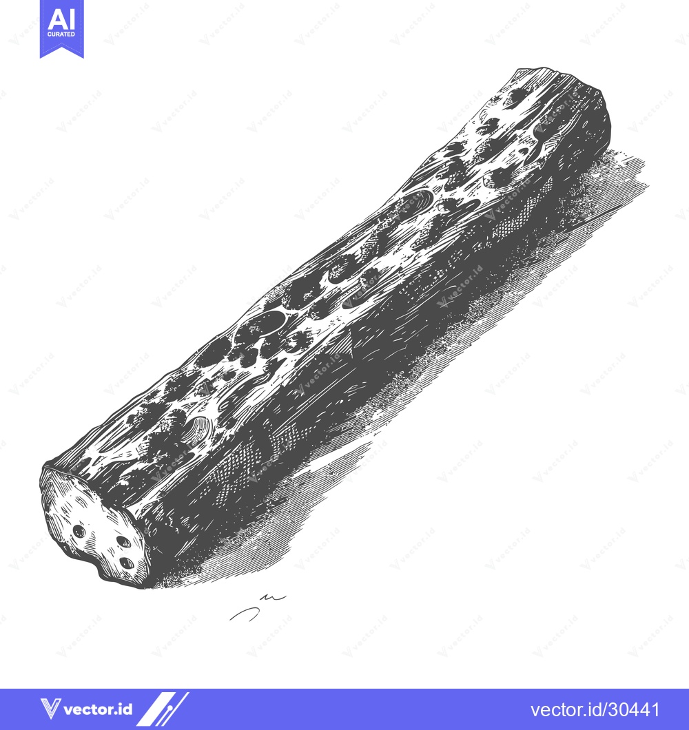 Premium Vector dari A Detailed Engraving Of A Weathered Wooden Log