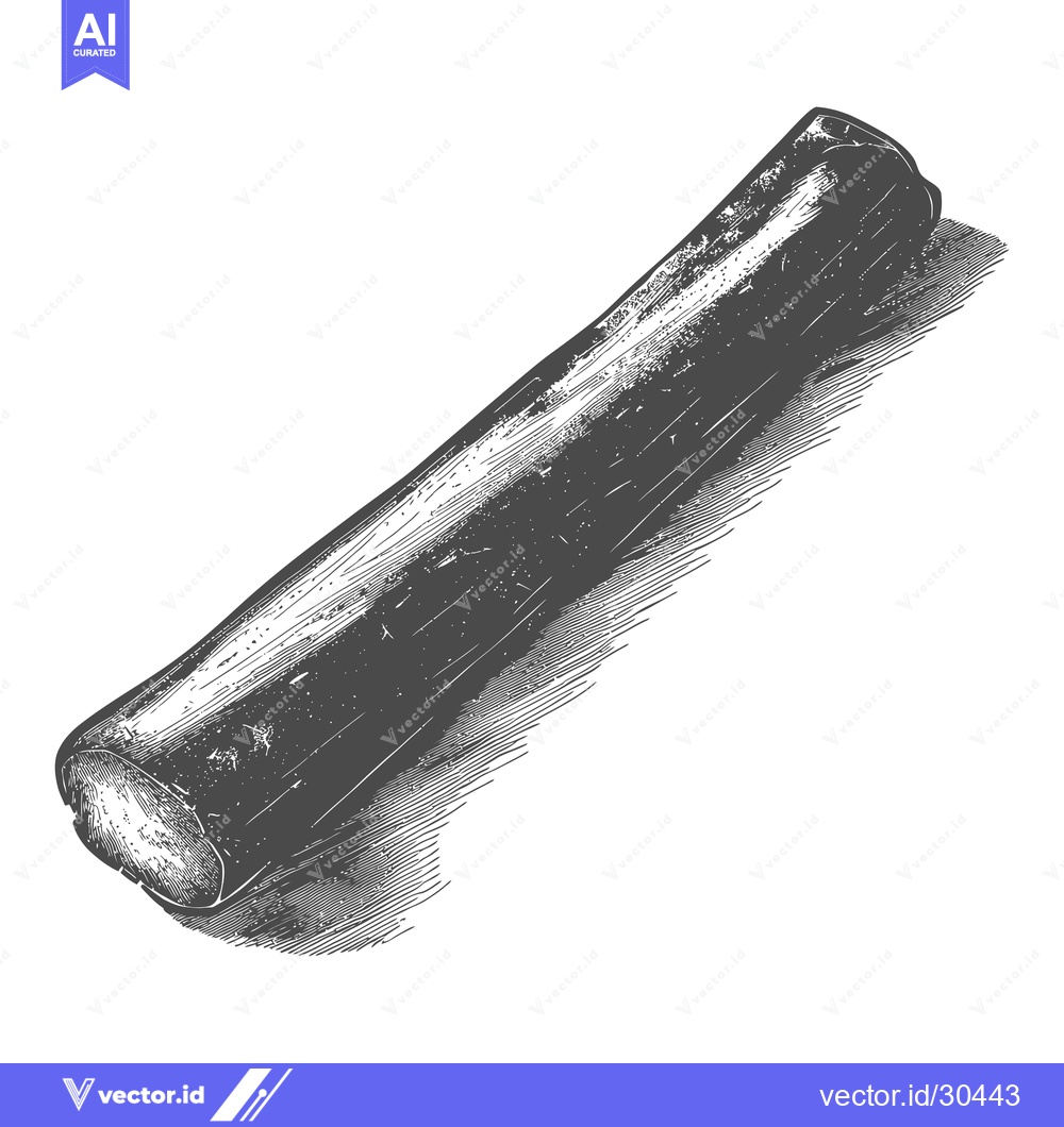 Premium Vector dari A Detailed Engraving of a Single Wood Log