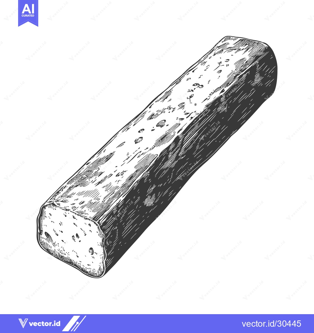 Premium Vector dari Hand Drawn Illustration Of A Rectangular Loaf Of Bread