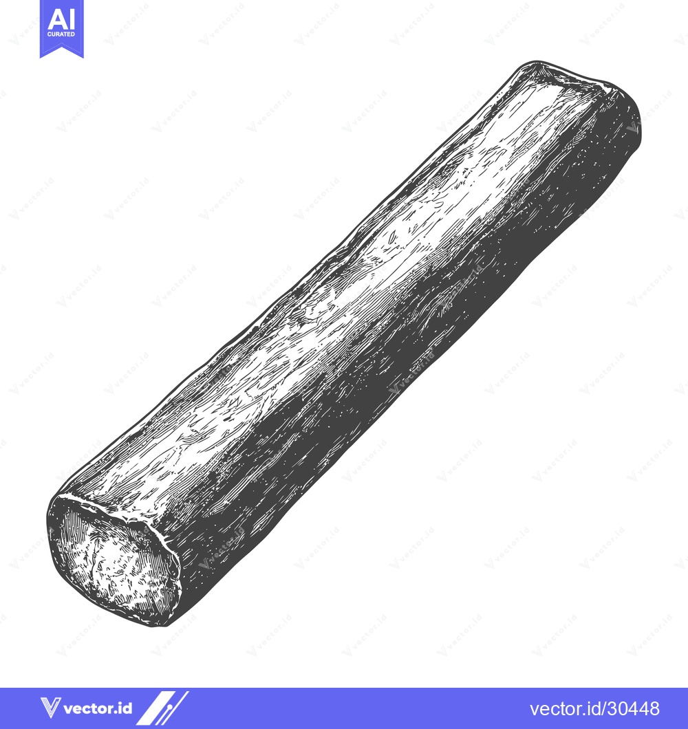 Premium Vector of A Detailed Engraving of a Single Log of Wood