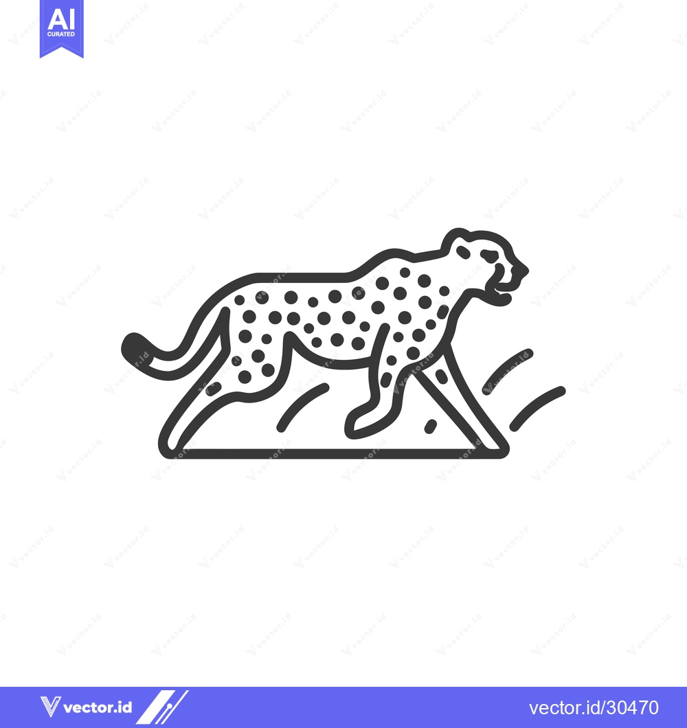 Premium Vector dari Cheetah Running on Grass With Tail Swishing