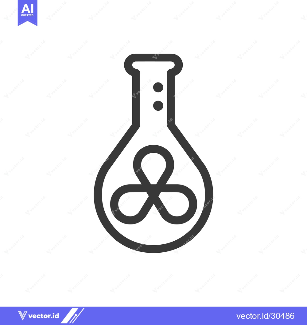 Premium Vector of Chemical Flask with Three Interlocking Circles Inside