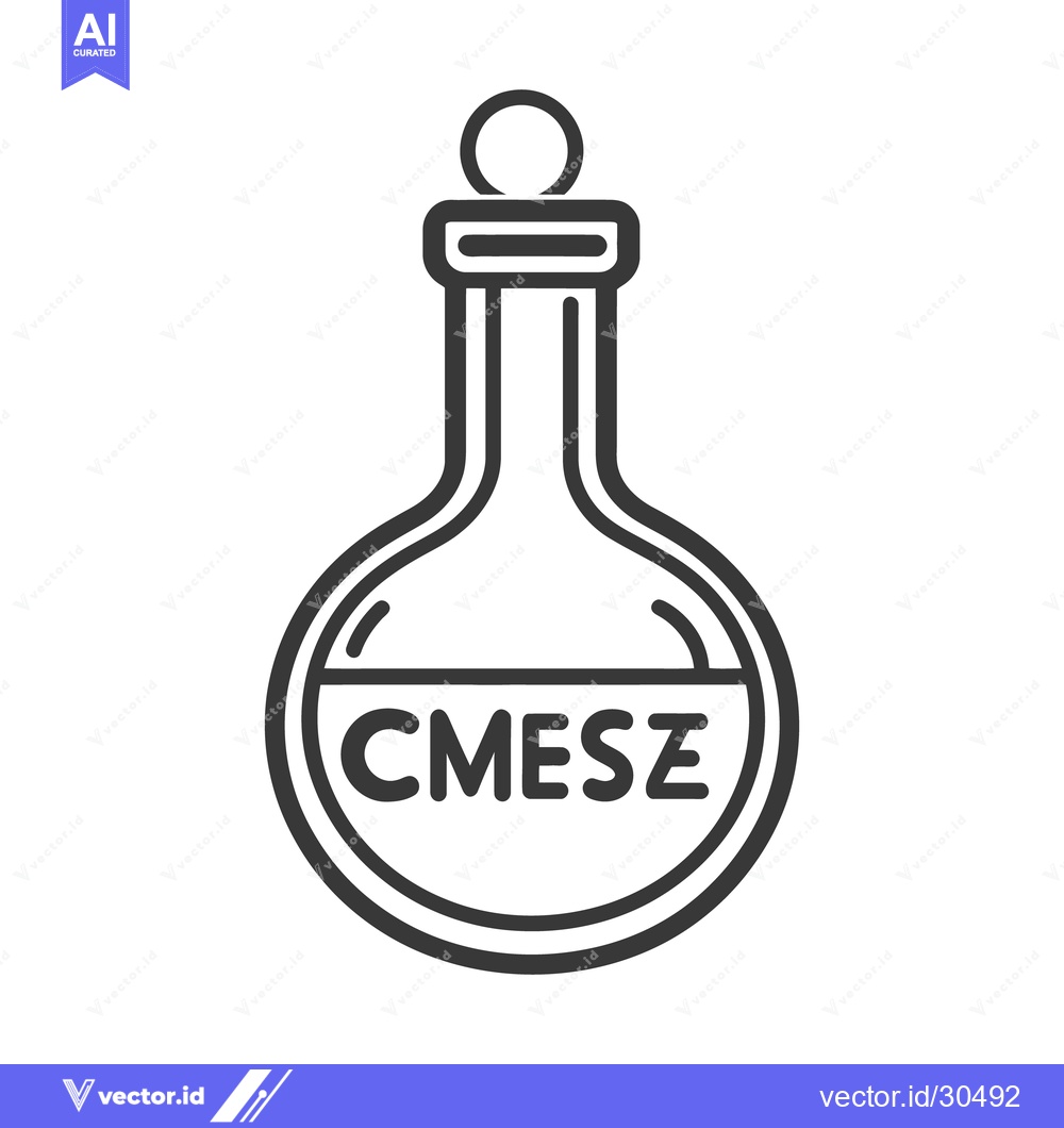 Premium Vector dari A black and white illustration depicts a science flask bottle