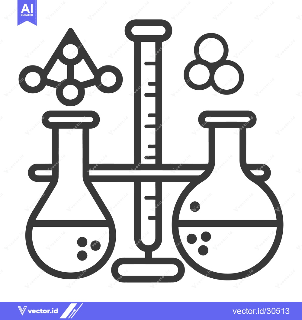 Premium Vector of Simple line art image of chemistry science laboratory equipment