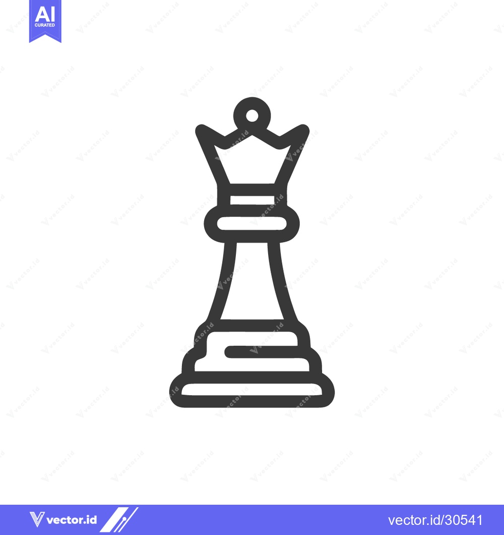 Premium Vector dari Queen Chess Piece Icon: Strategic Game, Strategy, Minimalist Design