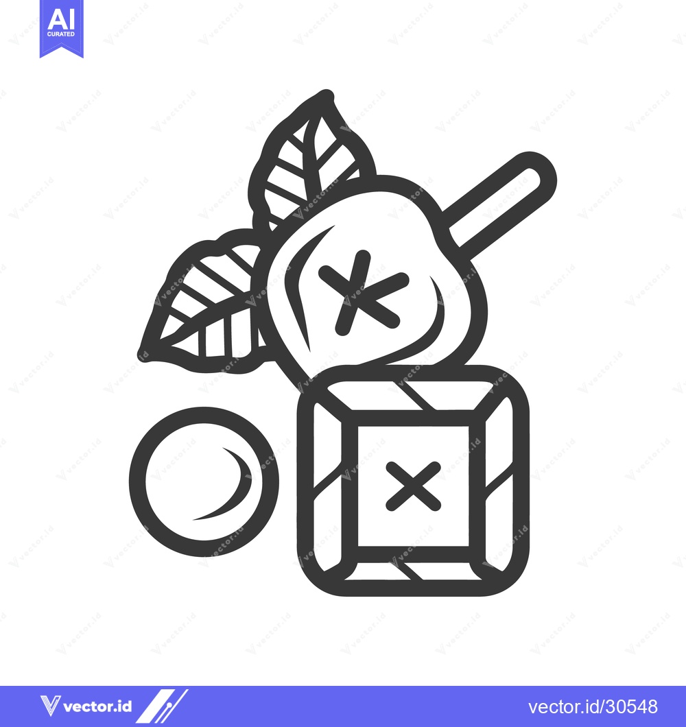 Premium Vector dari An illustration featuring nuts leaves and gemstone like shapes