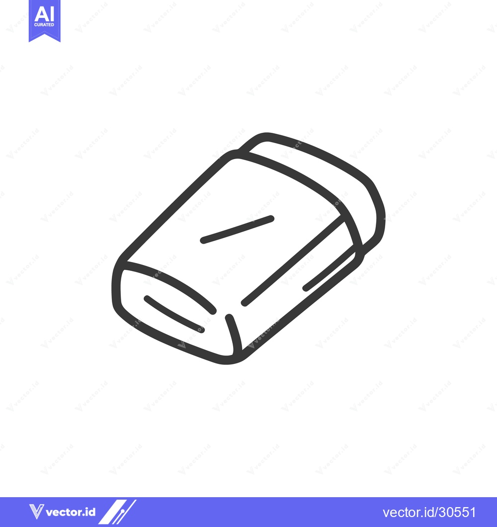 Premium Vector dari An illustrated black and white representation of an eraser