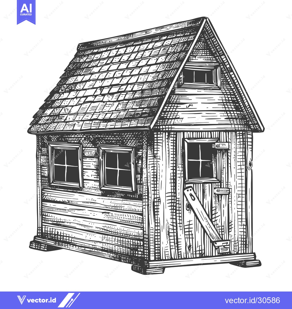 Premium Vector of A Detailed Illustration Of A Wooden Play House
