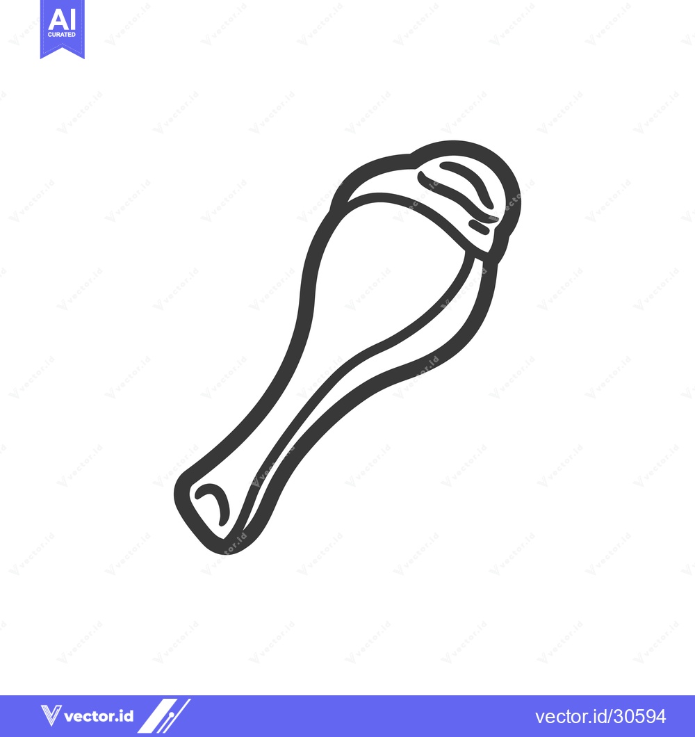 Premium Vector of A graphic black and white depiction of a single drumstick