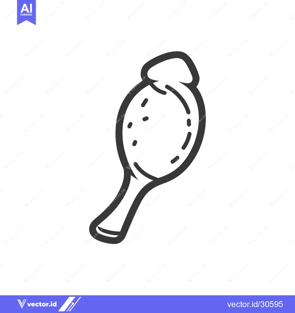 Premium Vector dari An illustrated line drawing shows a piece of poultry