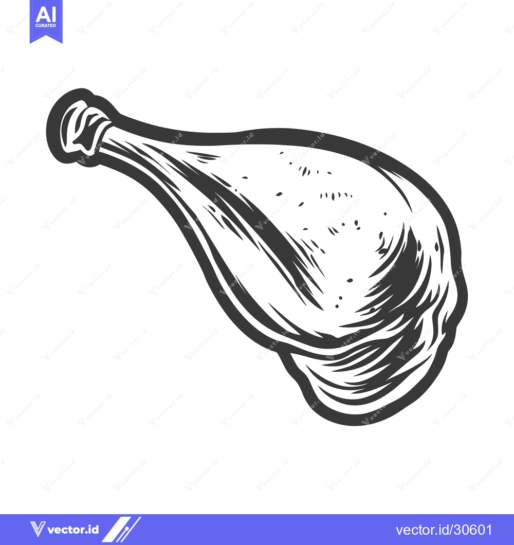 Premium Vector of An illustration depicts a single piece of prepared chicken