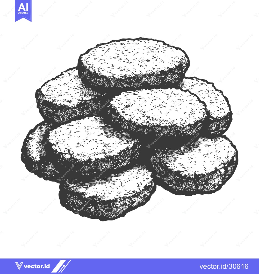 Premium Vector dari A Stack of Delicious Fried Meat Patties