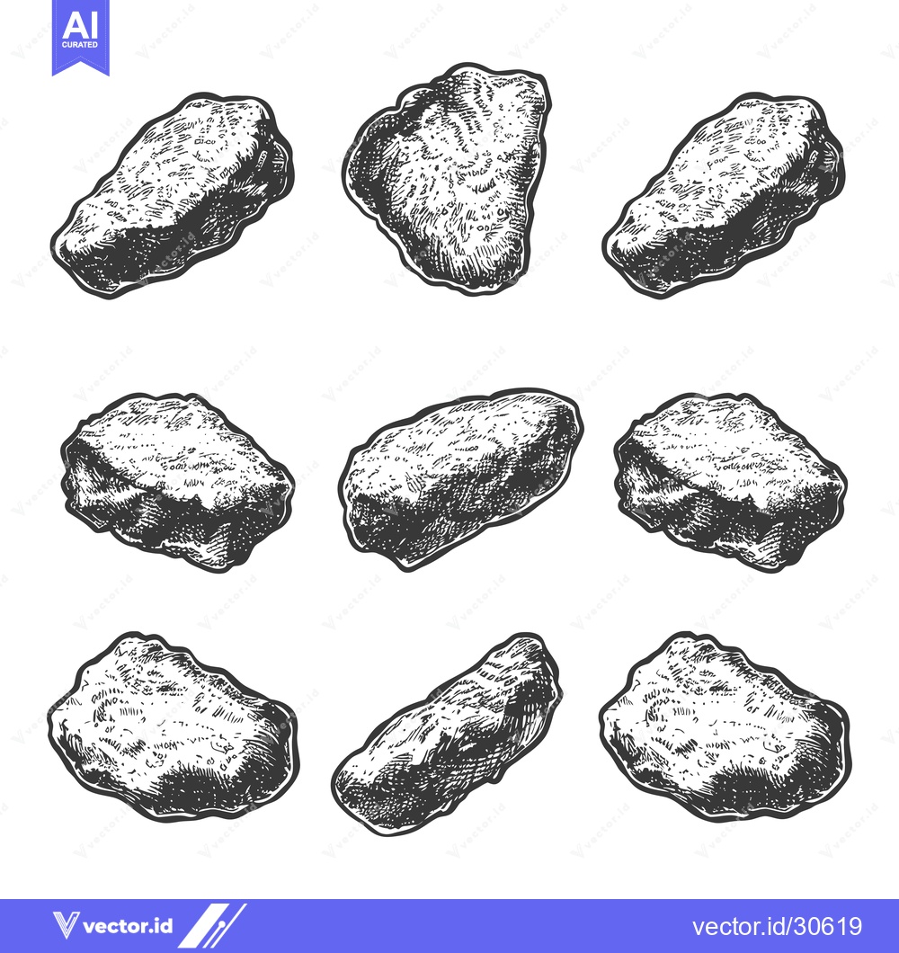 Premium Vector dari Nine hand drawn images of chicken wings