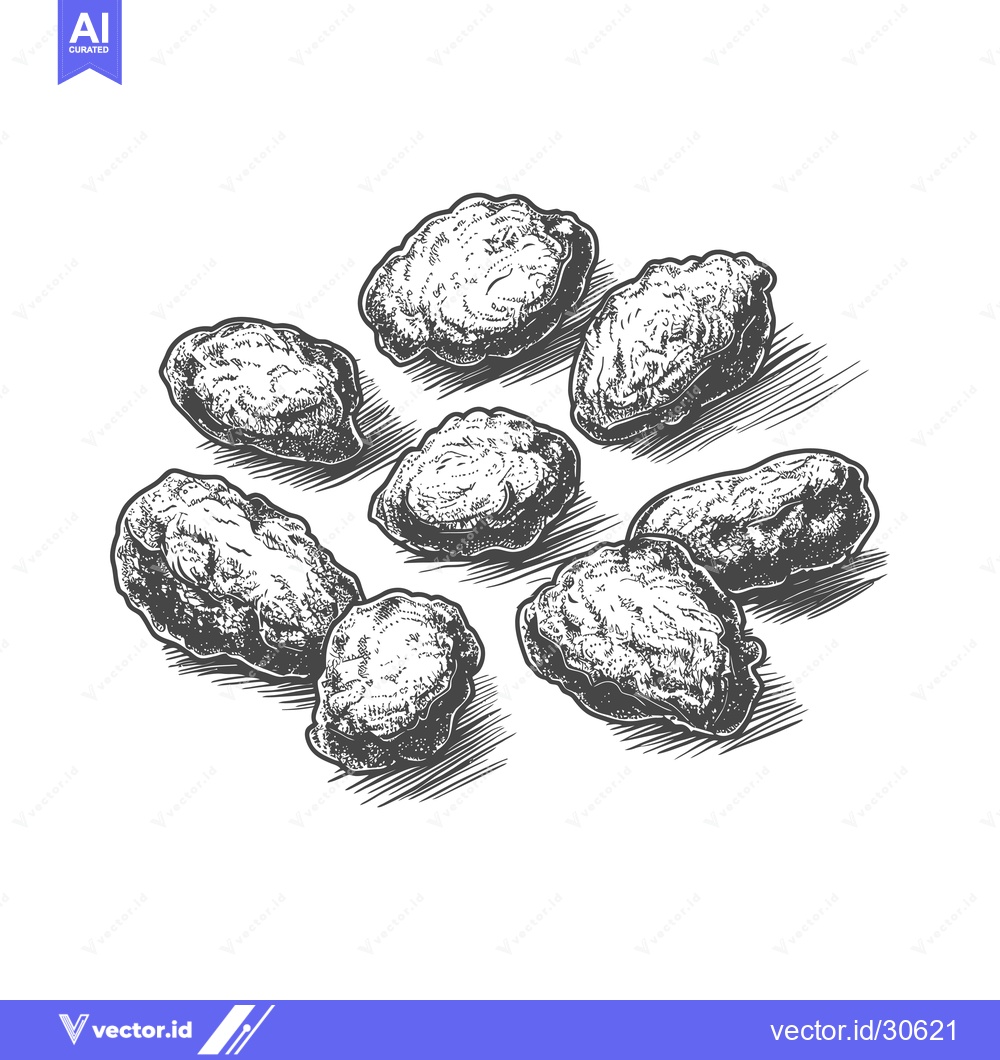 Premium Vector dari Hand Drawn Illustration of Scattered Dried Fruits