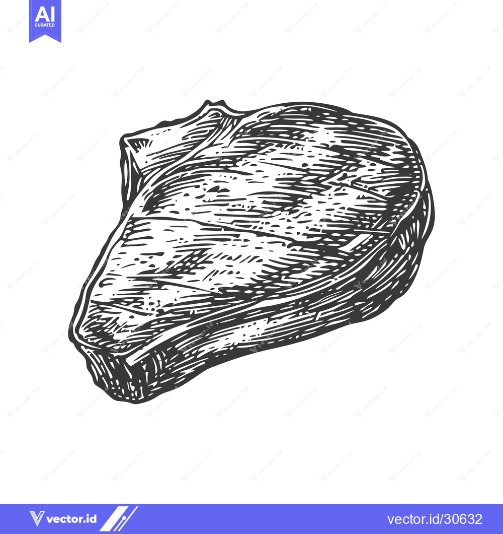 Premium Vector of A Grilled Steak Illustration Hand Drawn Design