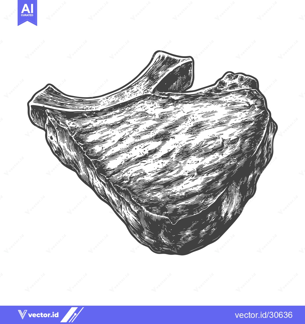 Premium Vector of A Detailed Engraving Of A Grilled Steak