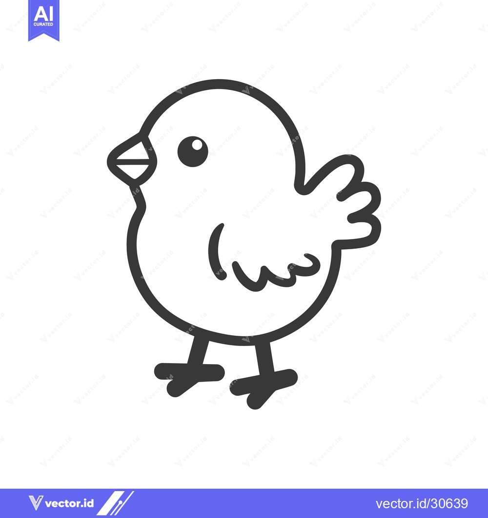 Premium Vector dari A simple illustration of a cute small bird with its features