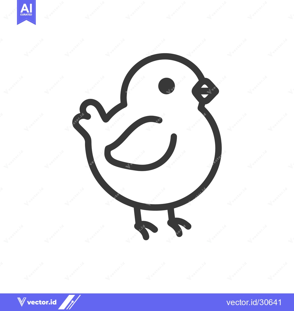 Premium Vector dari A Simple Vector Illustration Depicting a Small Cartoon Chick