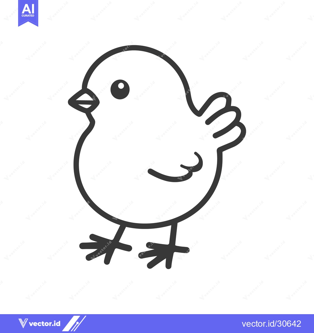 Premium Vector of A simple illustration showing a cute small chick standing upright