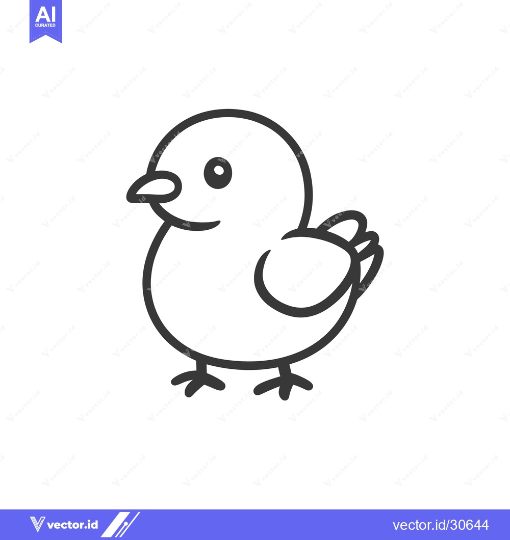 Premium Vector dari A simplistic graphic illustration of a small baby bird stands still