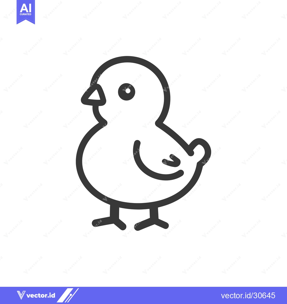Premium Vector dari A simple illustration showing a small chick with a minimalist design
